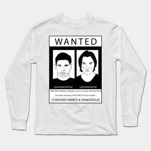 WANTED Poster Sam & Dean Sketch Long Sleeve T-Shirt